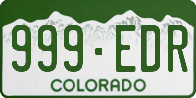 CO license plate 999EDR