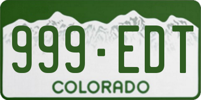CO license plate 999EDT