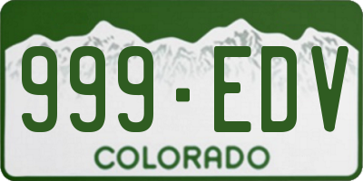 CO license plate 999EDV