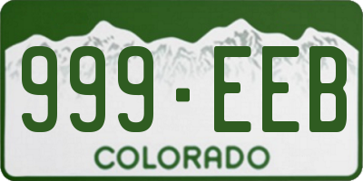 CO license plate 999EEB