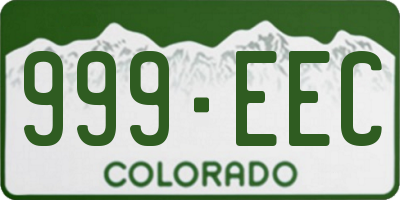 CO license plate 999EEC