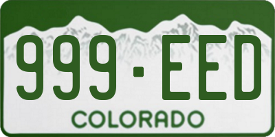 CO license plate 999EED