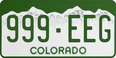 CO license plate 999EEG