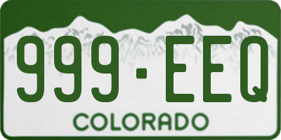 CO license plate 999EEQ