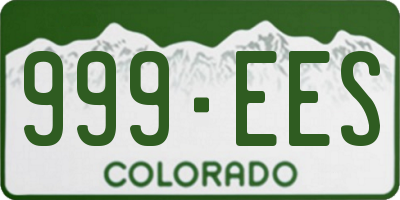 CO license plate 999EES