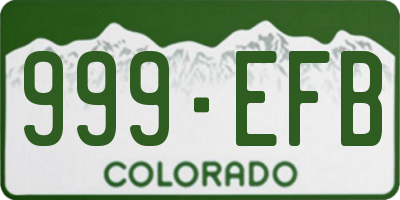 CO license plate 999EFB