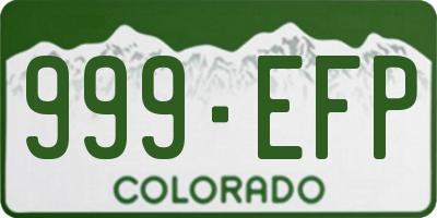 CO license plate 999EFP