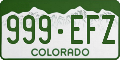 CO license plate 999EFZ