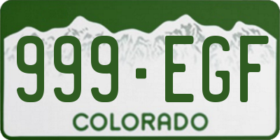 CO license plate 999EGF