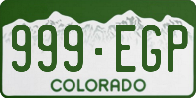 CO license plate 999EGP