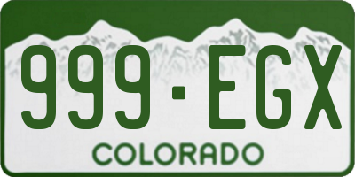 CO license plate 999EGX