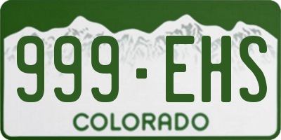 CO license plate 999EHS