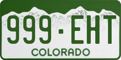 CO license plate 999EHT