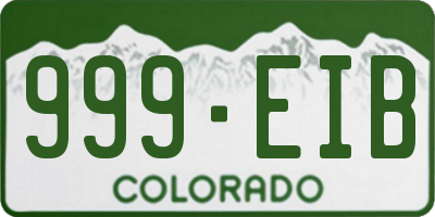 CO license plate 999EIB