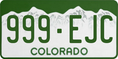 CO license plate 999EJC