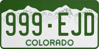 CO license plate 999EJD