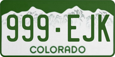 CO license plate 999EJK