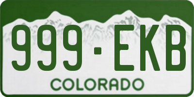 CO license plate 999EKB