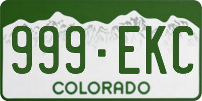 CO license plate 999EKC