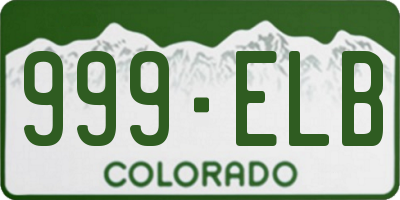 CO license plate 999ELB