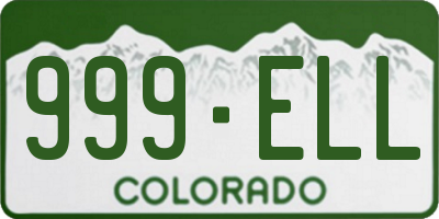 CO license plate 999ELL