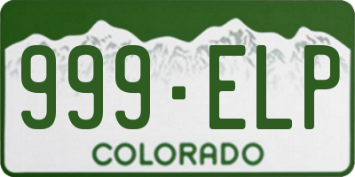 CO license plate 999ELP