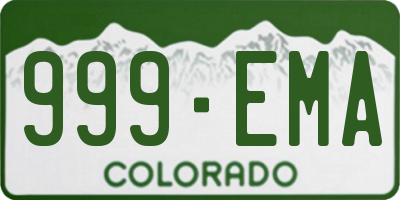 CO license plate 999EMA