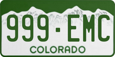 CO license plate 999EMC