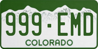 CO license plate 999EMD