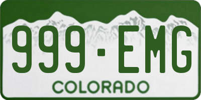 CO license plate 999EMG