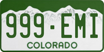 CO license plate 999EMI