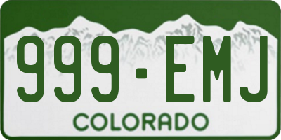 CO license plate 999EMJ
