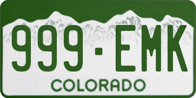 CO license plate 999EMK