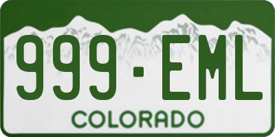 CO license plate 999EML