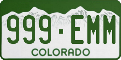 CO license plate 999EMM