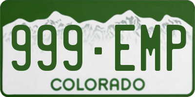 CO license plate 999EMP