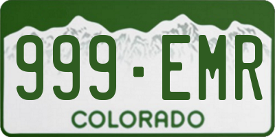 CO license plate 999EMR