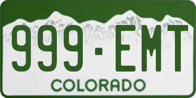 CO license plate 999EMT