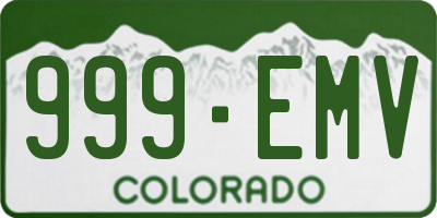 CO license plate 999EMV