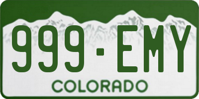 CO license plate 999EMY