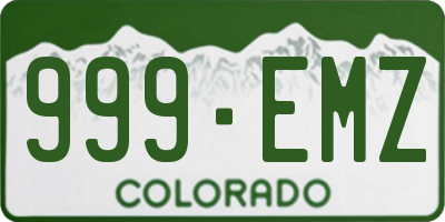 CO license plate 999EMZ