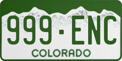 CO license plate 999ENC