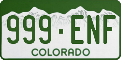 CO license plate 999ENF