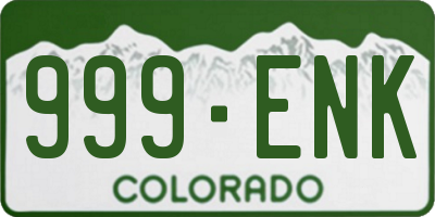 CO license plate 999ENK