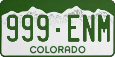 CO license plate 999ENM