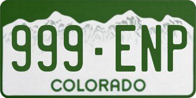 CO license plate 999ENP