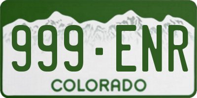 CO license plate 999ENR