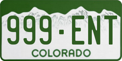 CO license plate 999ENT