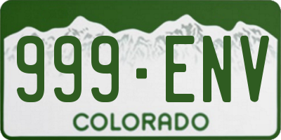CO license plate 999ENV
