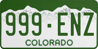CO license plate 999ENZ